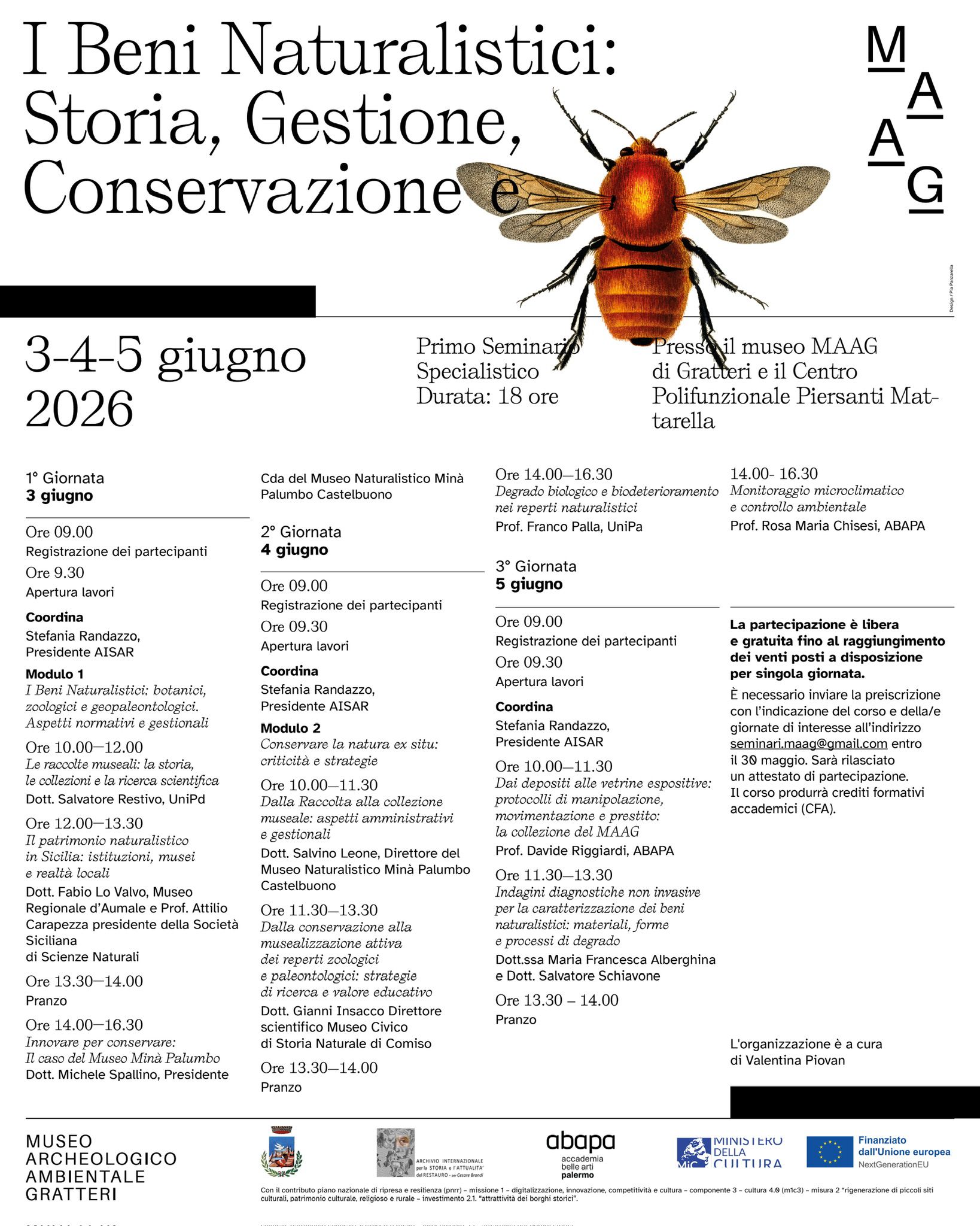 Seminario beni naturalistici Gratteri 3 4 5 giugno 2026